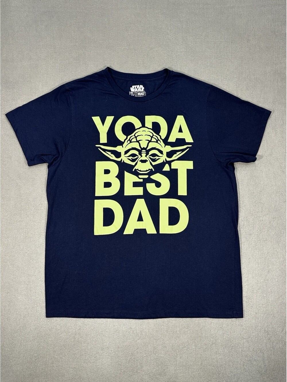 Star Wars Yoda Best Dad Graphic T Shirt Mens XL Mad Engine Navy